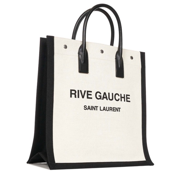 MSRP $1,995 NWT Authentic Saint Laurent Rive Gauche Tote Bag in Greggio Nero! - Picture 2 of 16